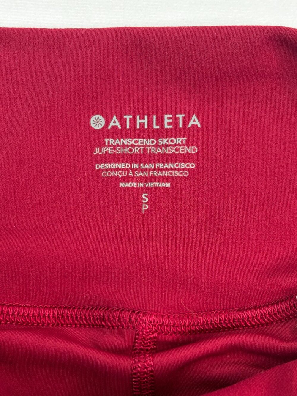 Athleta Transcend Ruched Skort Size S Small Berry Burgundy Pockets Summer SU23 - Picture 11 of 14